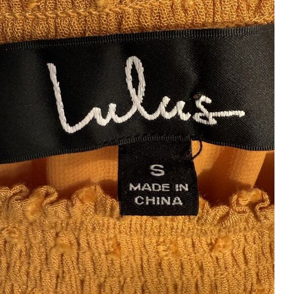 Lulus S Sunny Story Mustard Lace Bell Sleeve Off Shoulder Top Boho Cottagecore - Picture 9 of 11